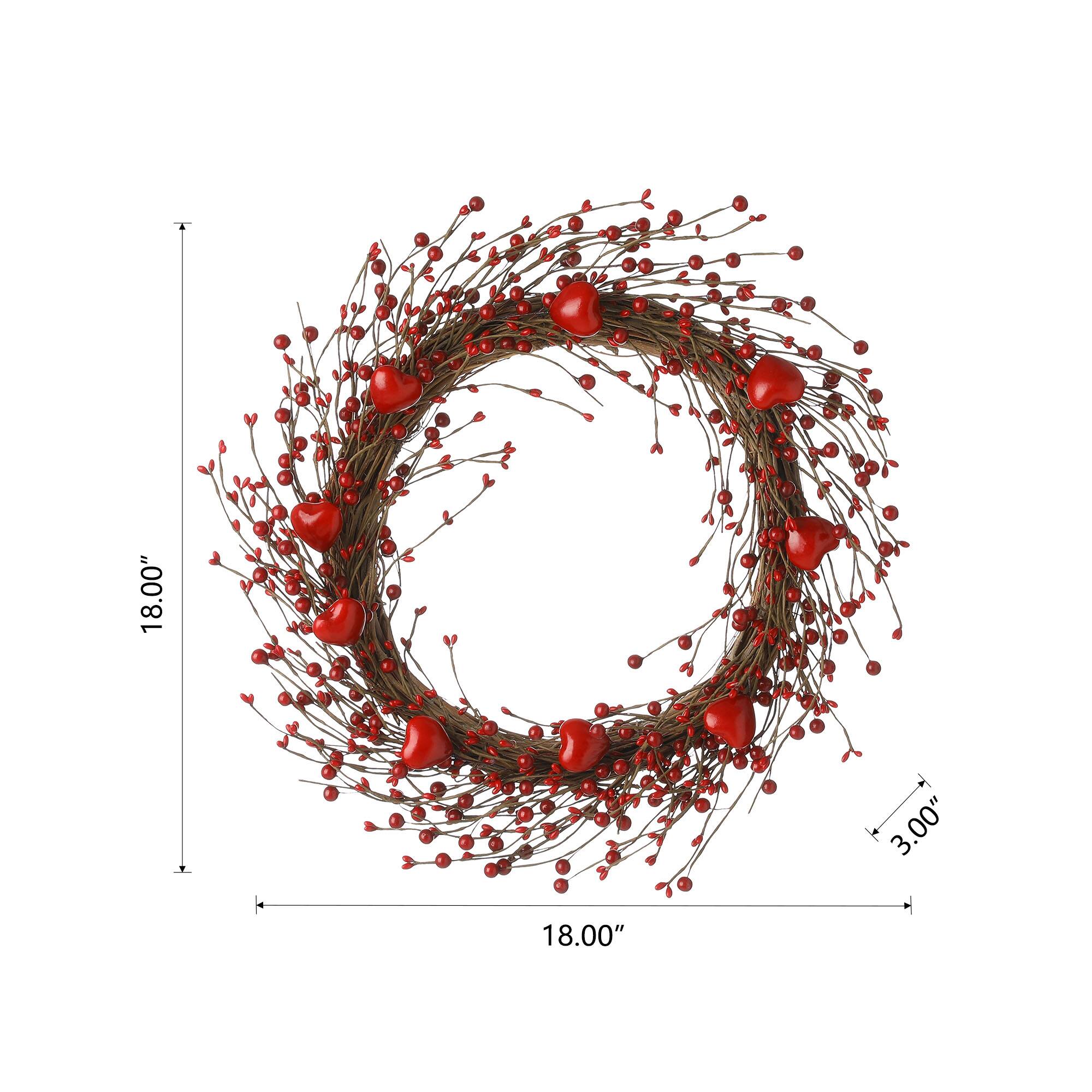 Glitzhome® 18" Valentine's Berry Wreath
